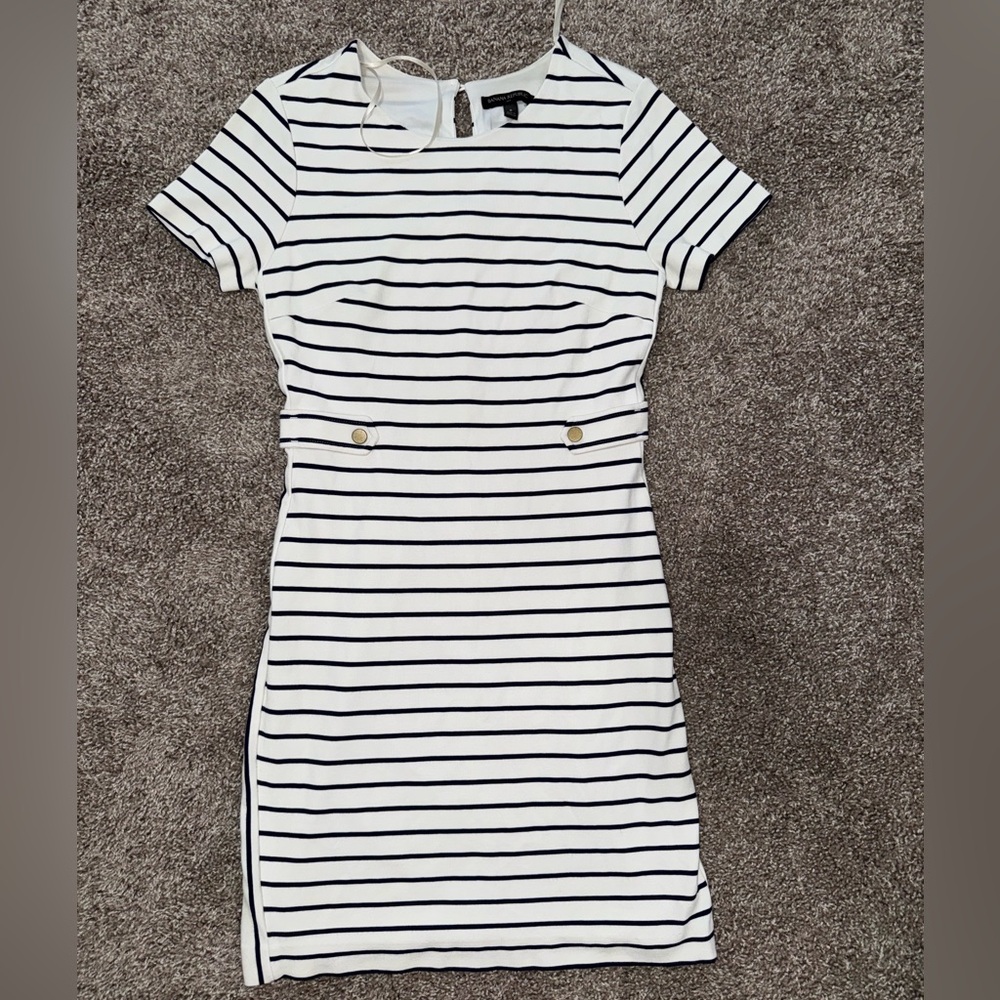 BANANA REPUBLIC Striped Short Sleeve Dress 8